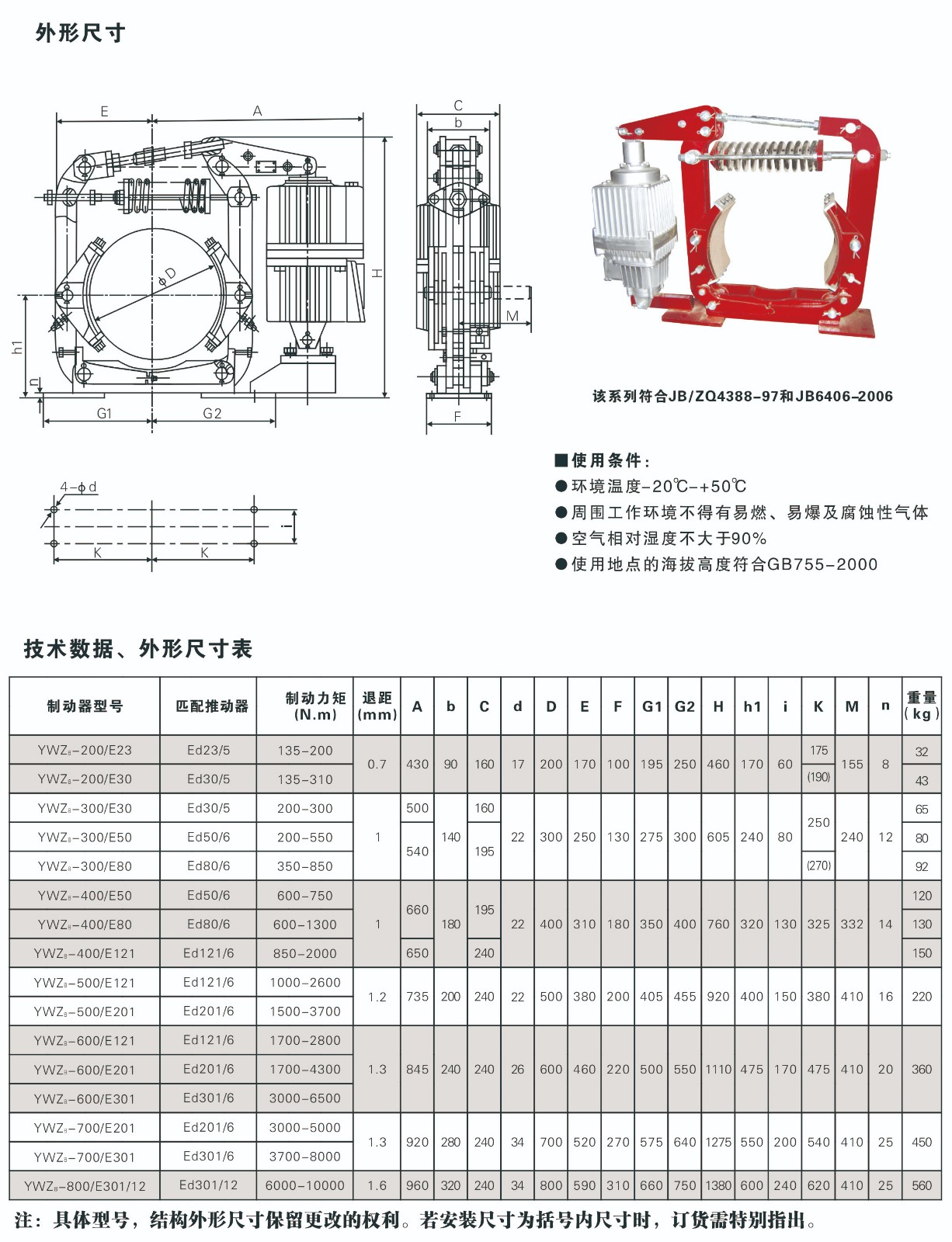 YWZ8係列電力液壓塊式製動器的相關知識講解